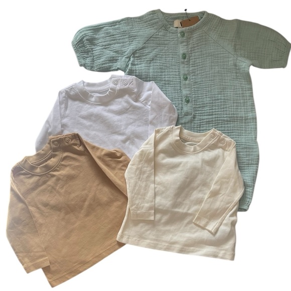 Amazon Organic Neutral Baby Long Sleeve Tees Size 3Months - Picture 1 of 10